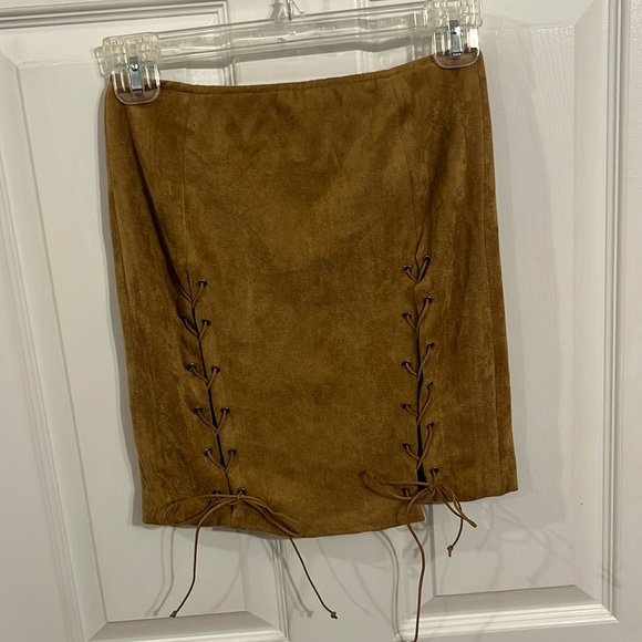 Suede lace up skirt - Picture 1 of 2